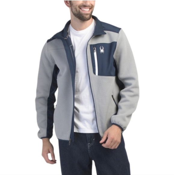 🔹️SPYDER🔹️ Encore Full Zip Fleece Pewter Jacket - Picture 1 of 4
